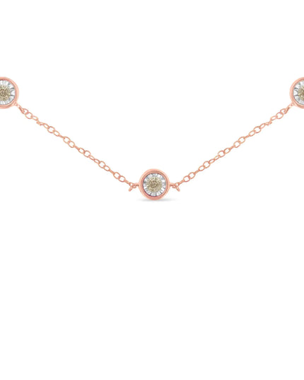 Sterling Silver Diamond Station Necklace (1/2 cttw, K-L Color, I2-I3 Clarity)