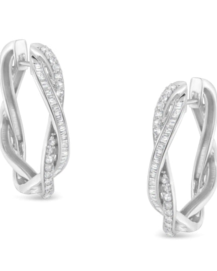 Sterling-Silver Diamond Hoop Earring (0.75 cttw, I-J Color, I2-I3 Clarity)