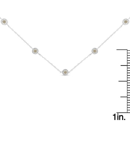 Sterling Silver Diamond Station Necklace (1/2 cttw, I-J Color, I1-I2 Clarity)