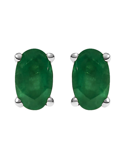 14K Gold Oval Cut Gemstone Birthstone 5x3 mm Stud Earrings