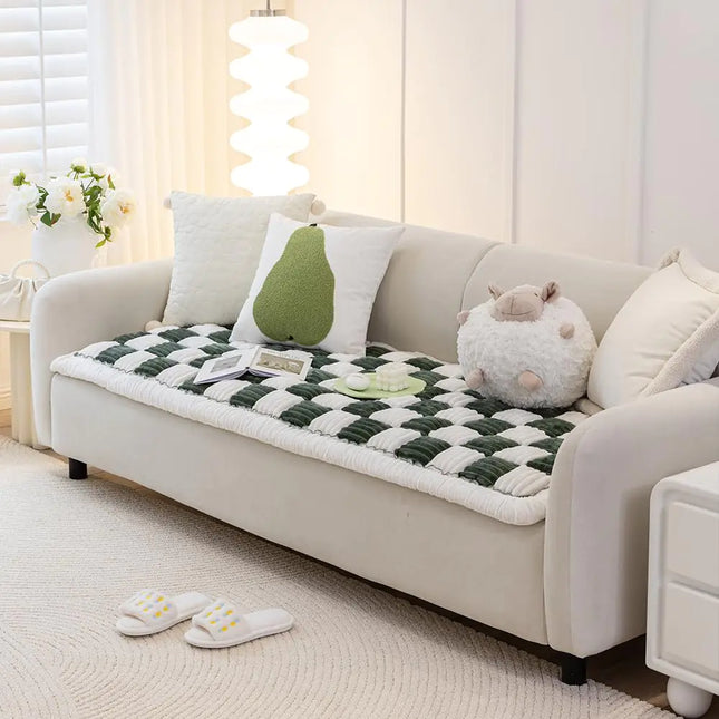 Sofa Cover Non Slip Couch Cover, Protects Furniture, Pet Friendly (Green 27.6" x 70.9")