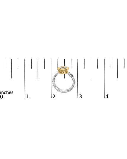 18K Yellow Gold Plated .925 Sterling Silver Diamond Heart Ring with Satin Finish (I-J Color, SI1-SI2 Clarity)