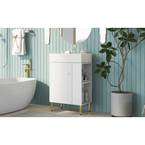 21.6-Inch White Bathroom Vanity
