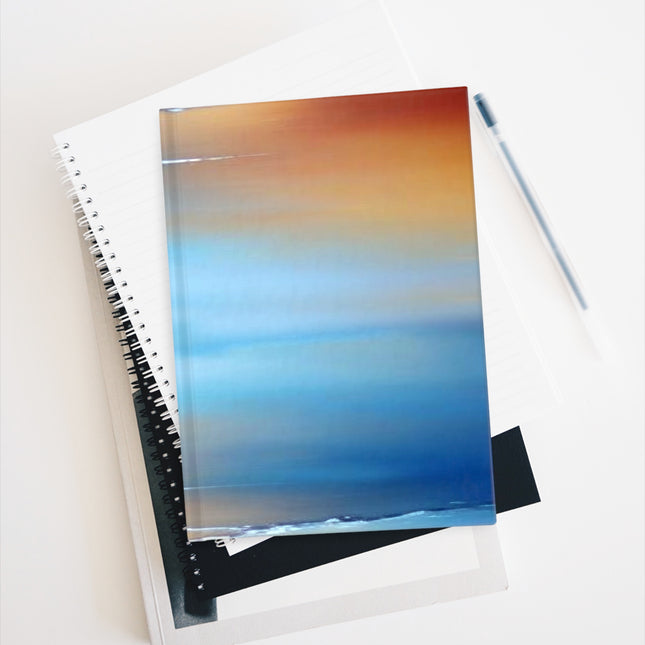 Blue Sea Red Orange Fog 5" x 7" Journal - 128 Ruled Line pages
