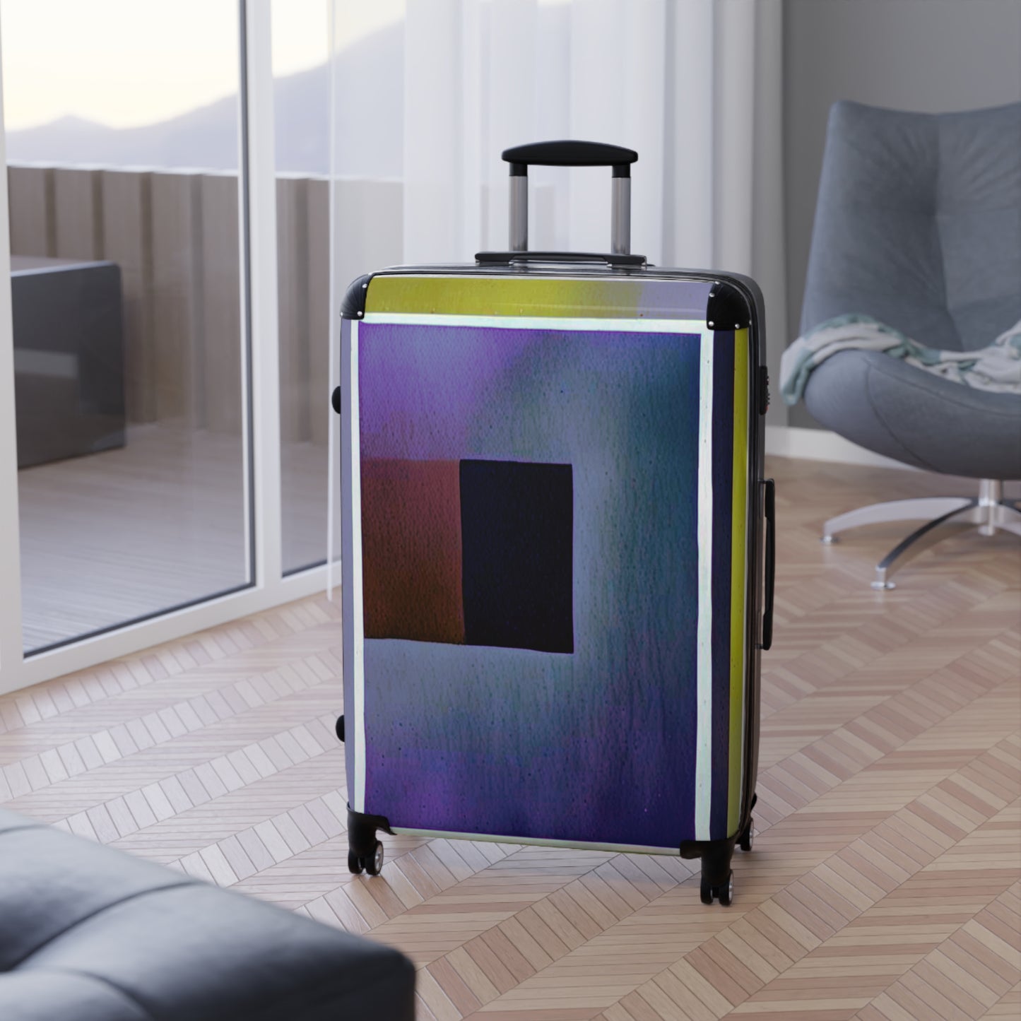 Zeta Shadow Large Suitcase with built in lock, 4 double-wheels, telescopic handle, and ABS back hard-shell