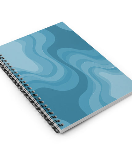 Sky Blue Wavey Spiral Notebook - Ruled Line, 6" x 8", 118 pages