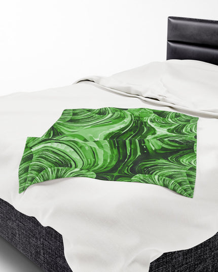 Uzi Spiral Mint Pastel Velveteen Plush Blanket, 30" x 40"