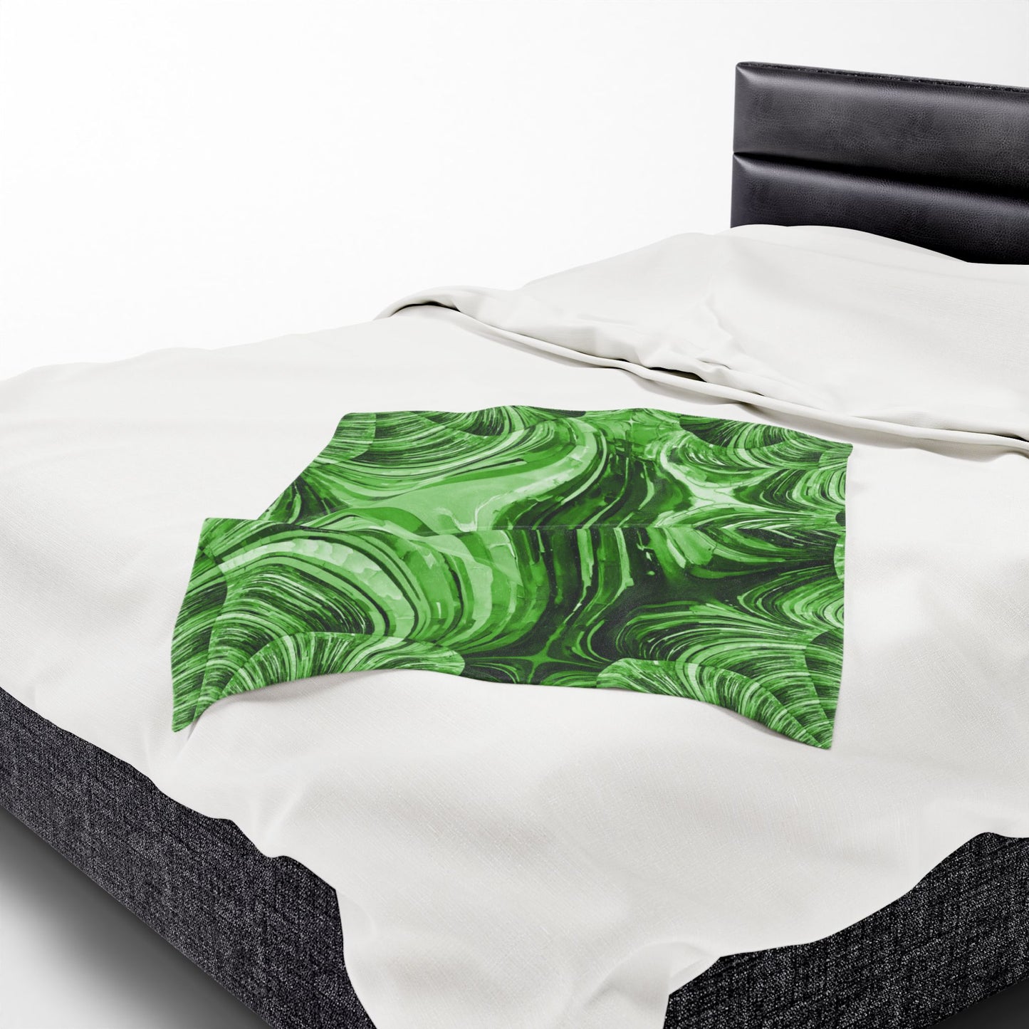 Uzi Spiral Mint Pastel Velveteen Plush Blanket, 30" x 40"