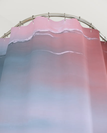 Gray Sea Pink Fog Shower Curtains, 71" x 74"