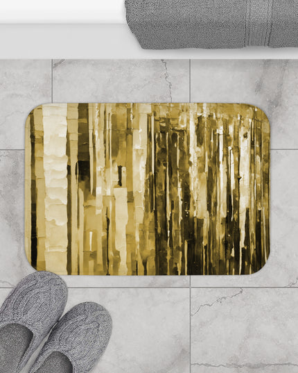 Striped Light Brown Bath Mat, 24" x 17"