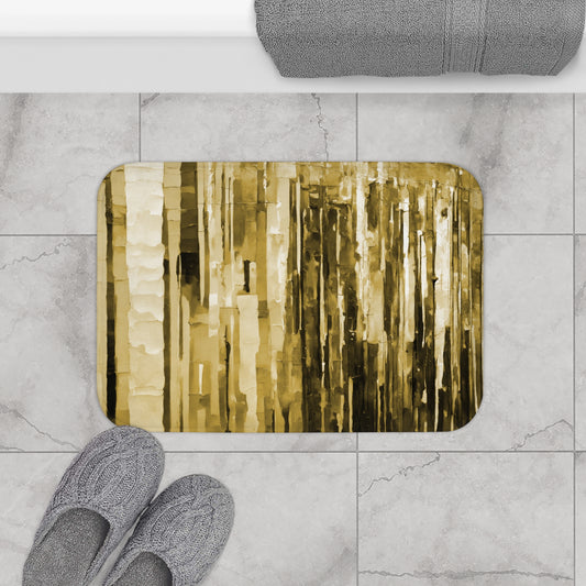 Striped Light Brown Bath Mat, 24" x 17"