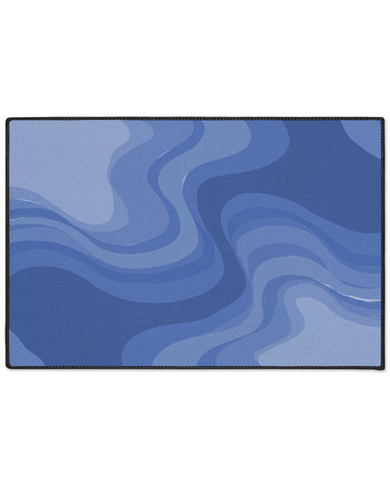 Deep Blue Wavey 24" x 36" Heavy Duty Floor Mat