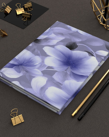 Indigo Blossom Floral Bunch Hardcover Journal Matte with 150 lined pages, 5.75" x 8"