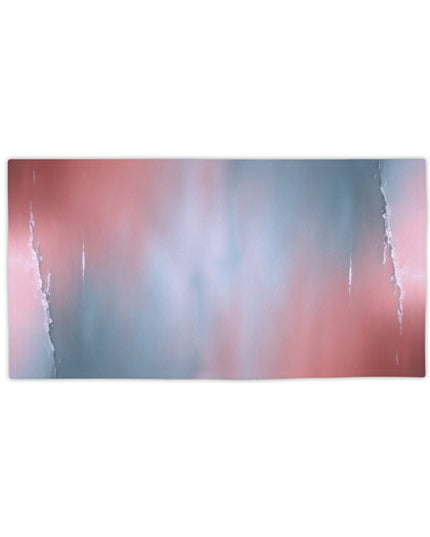 Gray Sea Pink Fog Beach Towel, 24" x 44"