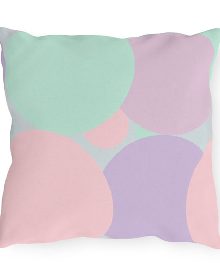 Pastel Peach and Soft Green Patches 16" x 16" Outdoor Pillows