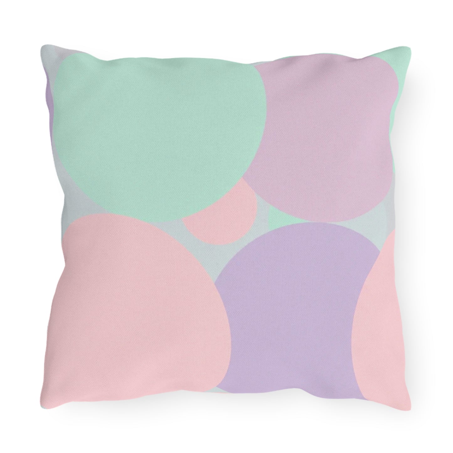 Pastel Peach and Soft Green Patches 16" x 16" Outdoor Pillows