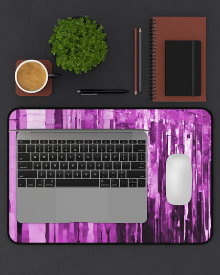 Striped Powder Lavender 12" x 18" Desk Mat