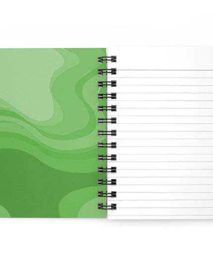 Greenie Meanie Wavey Spiral Bound Journal, 5" x 7" 150 pages