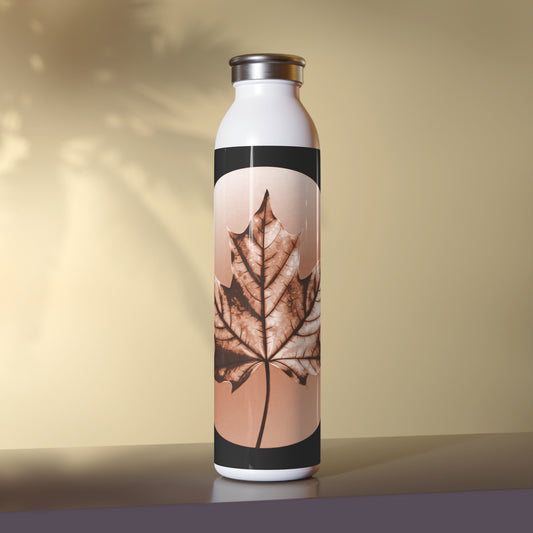 Soft Maple Leaf Slim Water Bottle, 20 oz White