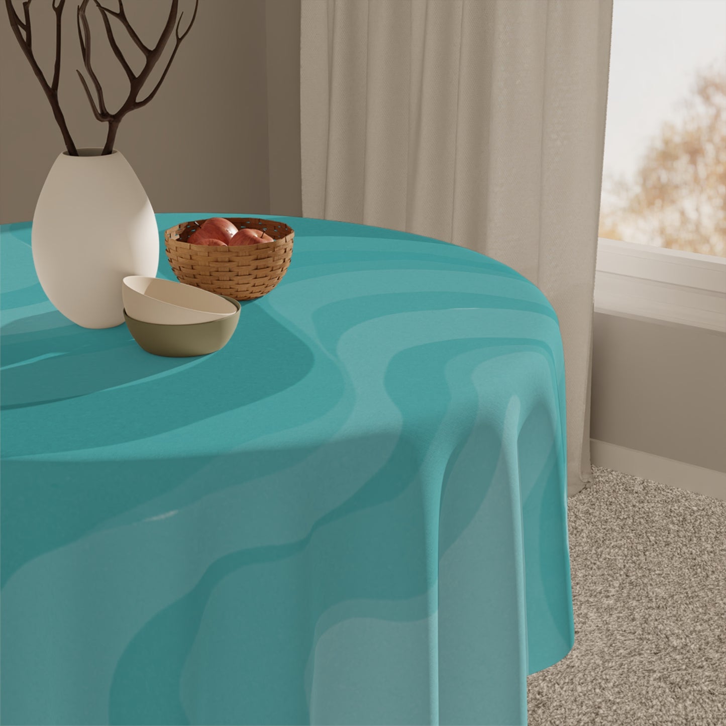 Tif Green Wavey Tablecloth, 55" x 55"