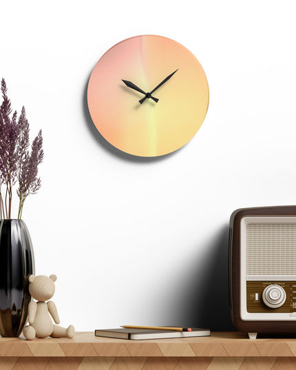 Hot Peach Fade Acrylic Wall Clock, Round or Square, 10.75" x 10.75"