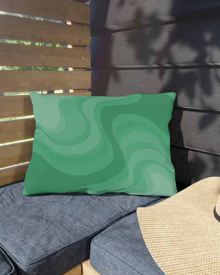 Mint Green Wavey 20" x 14" Outdoor Pillow