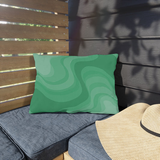 Mint Green Wavey 20" x 14" Outdoor Pillow