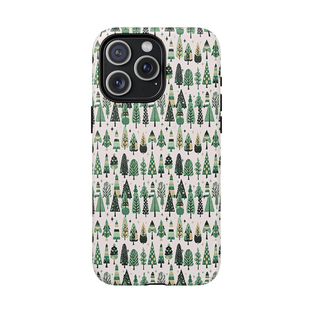 Mini Vintage Green Trees Iphone 15 Pro Max Tough Magnetic Cases