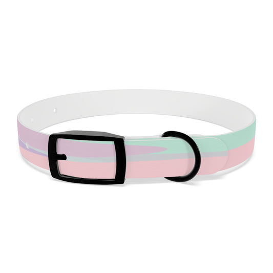 Pastel Peach and Soft Green Patches Small Dog Collar