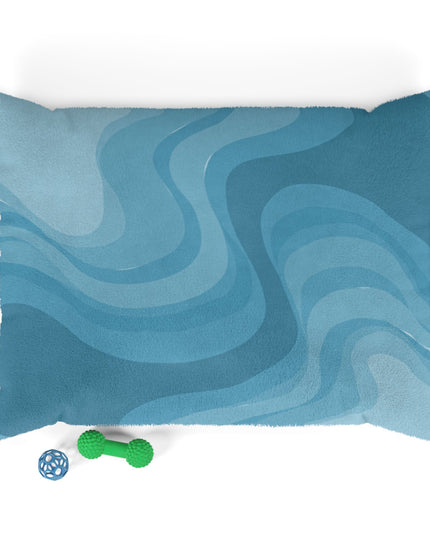 Sky Blue Wavey 40" × 30" Pet Bed