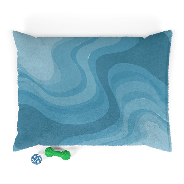 Sky Blue Wavey 40" × 30" Pet Bed