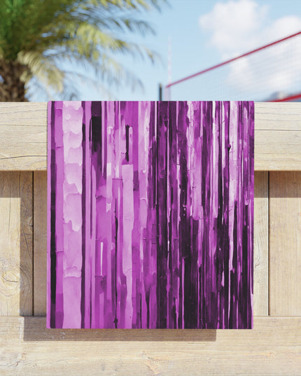Striped Powder Lavender Beach Towel, 18" x 27"