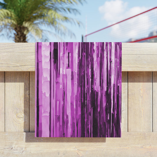 Striped Powder Lavender Beach Towel, 18" x 27"