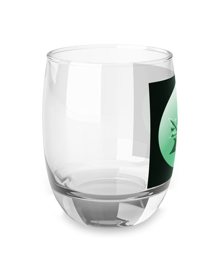 Mint Green Maple Leaf Whiskey Glass, 6 oz