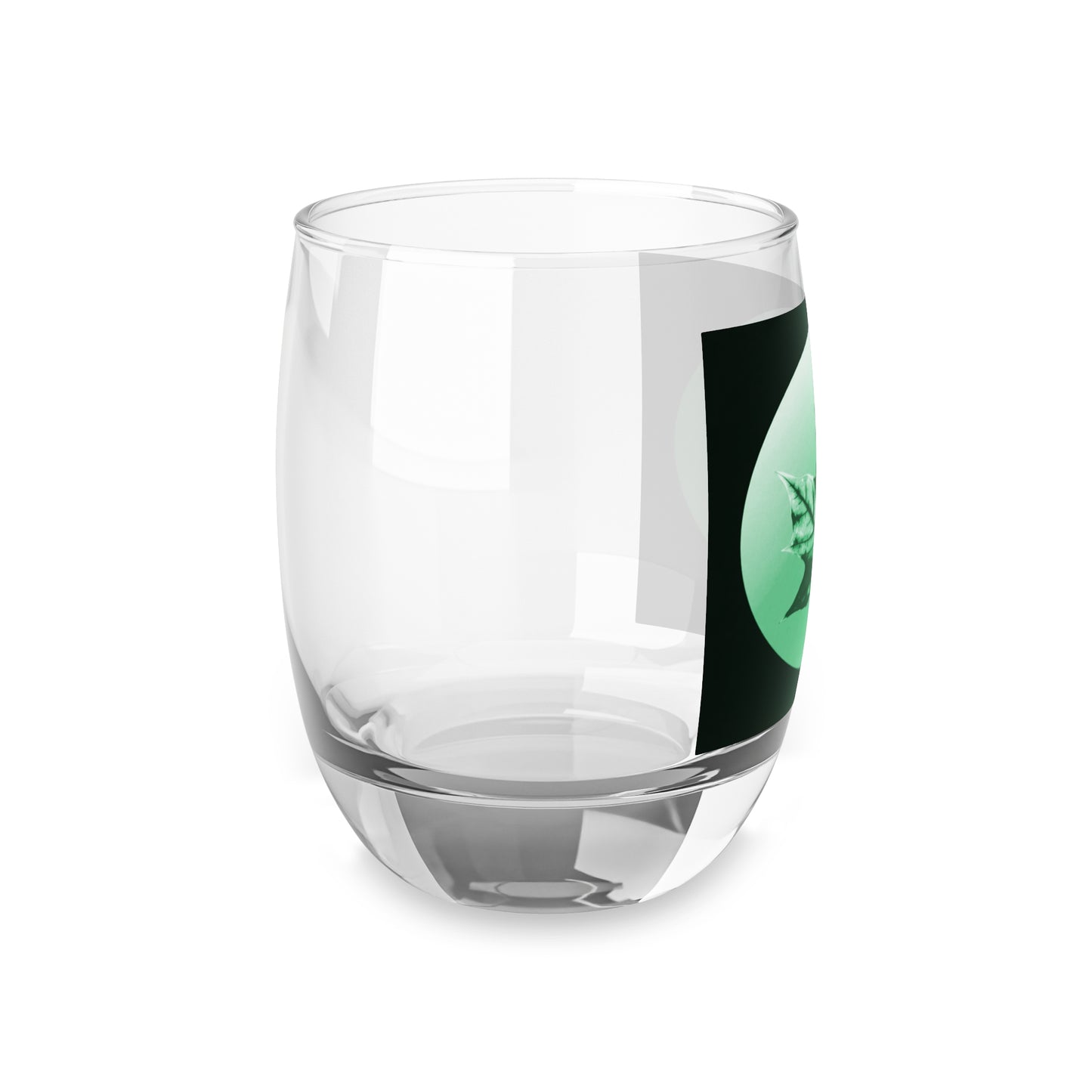 Mint Green Maple Leaf Whiskey Glass, 6 oz