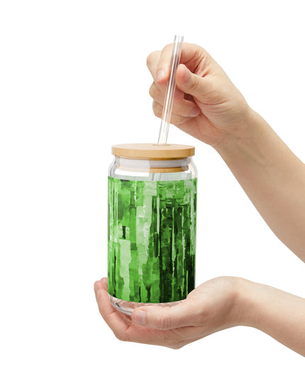 Striped Mint Pastels Sipper Glass, 16oz
