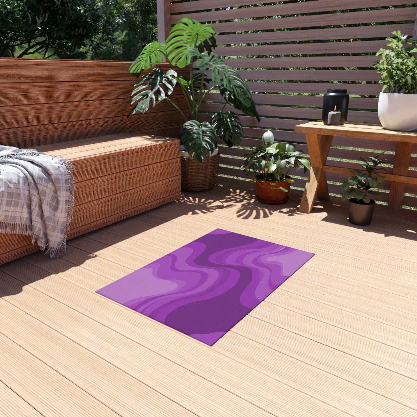 Wavey Purple Wavey 24" x 36" Outdoor Rug