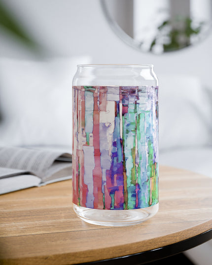 Striped Pastels Sipper Glass, 16oz