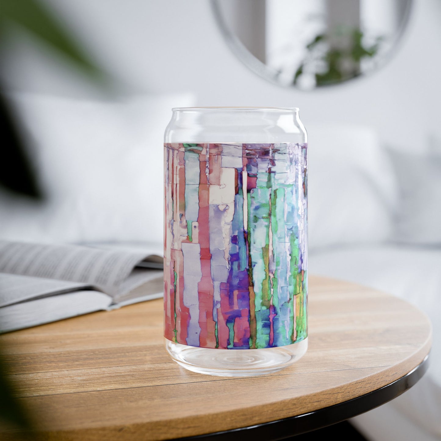 Striped Pastels Sipper Glass, 16oz