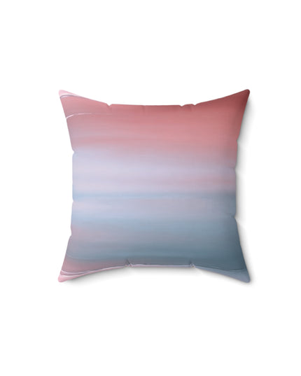Gray Sea Pink Fog 14" x 14" Faux Suede Square Pillow