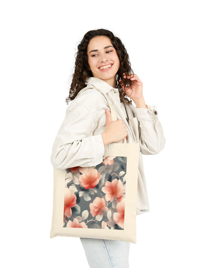Red Blossom Floral Bunch Cotton Canvas Tote Bag