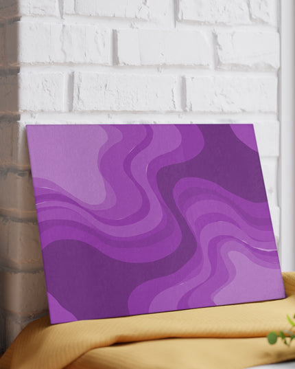 Wavey Purple Wavey 8" x 11" Glass Cutting Board
