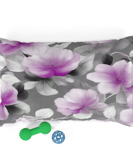 Purple Blossom Floral Bunch Pet Bed, 28" × 18"