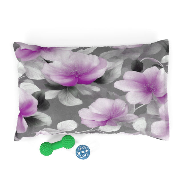Purple Blossom Floral Bunch Pet Bed, 28" × 18"
