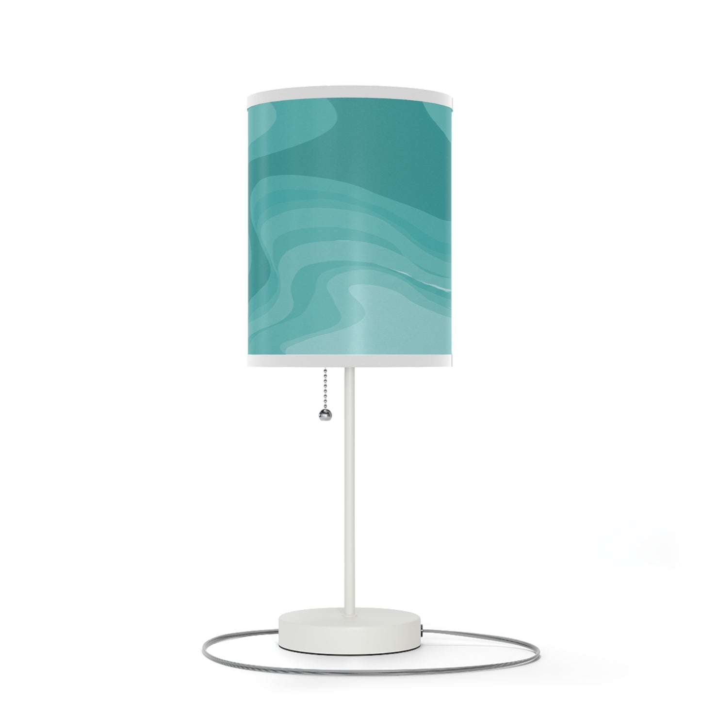 Tif Green Wavey Table Lamp on a White or Silver Stand, US|CA plug