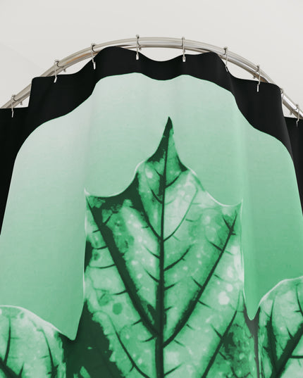 Mint Green Maple Leaf Shower Curtains, 71" x 74"