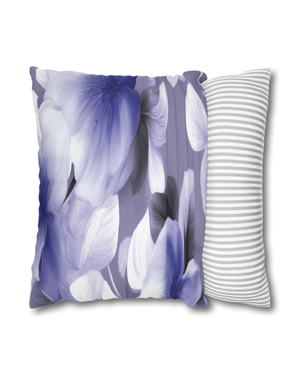 Indigo Blossom Floral Bunch Spun Polyester Square Pillowcase, 14" x 14"