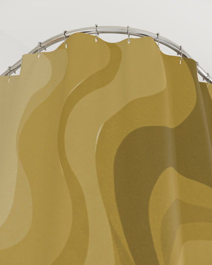 Brown Wavey Shower Curtains, 71" x 74"