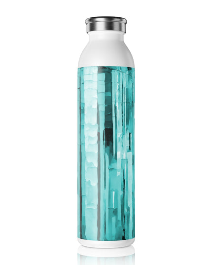Striped Tif Slim Water Bottle, 20 oz White