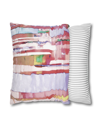 Striped Pastels Spun Polyester Square Pillowcase, 14" x 14"